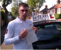  Charlie with Driving test pass certificate