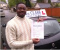 David with Driving test pass certificate
