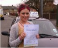 Hayley with Driving test pass certificate