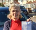 Gabriella with Driving test pass certificate