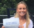  Rosie with Driving test pass certificate
