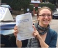  Stephanie with Driving test pass certificate