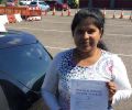 Gowsiya with Driving test pass certificate